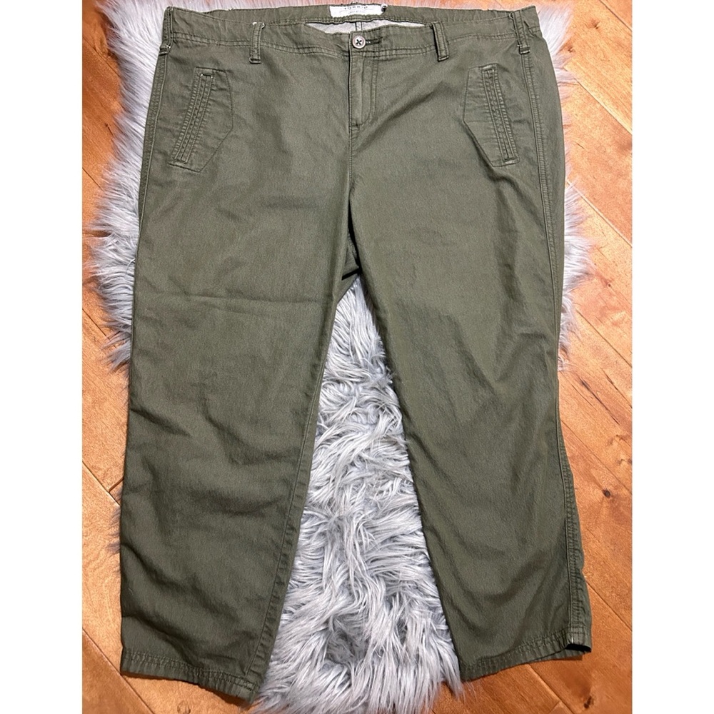 Crop Skinny Stretch Twill Mid-Rise Tie-Front Pant Deep Depths Size 14 - Picture 4 of 7